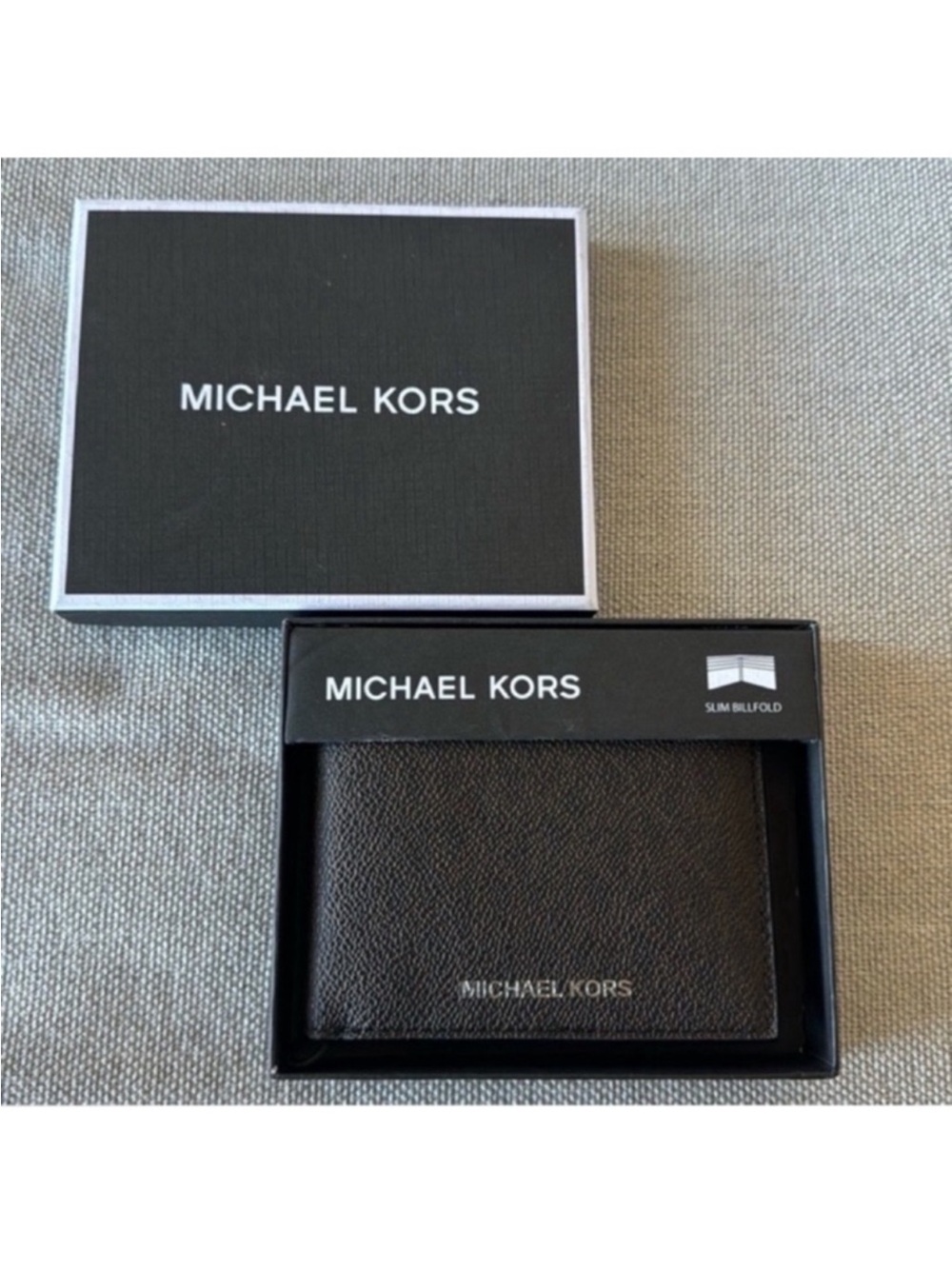 NWT Michael Kors Men’s Jet Set Leather MK Logo Print Wallet Brown Black